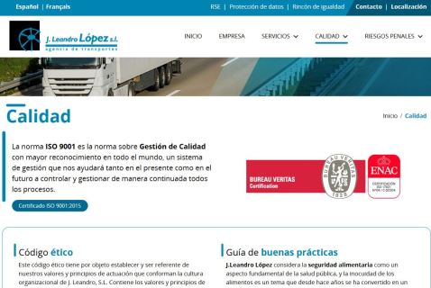 Nueva web para Transportes J Leandro