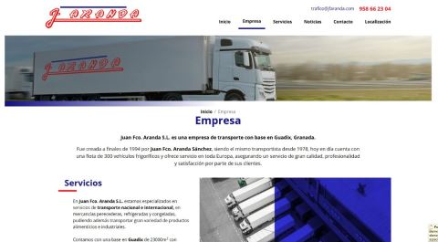 Nueva web para Transportes J Aranda