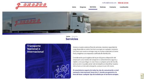 Nueva web para Transportes J Aranda